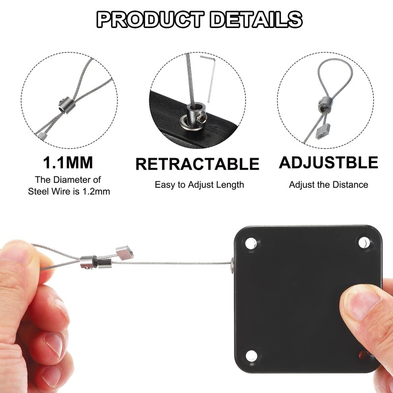 sourcing map Punch-Free 800g Automatic Sliding Screen Door Closer, Multifunctional