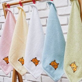 5 soft touch Bamboo Yan character daycare towels, 5 Bamboo ring towels_5 fox embroidery Bamboo ring towels_fox embroidery_yellow yellow / 소프트터치  뱀부얀 캐릭터 어린이집수건 5장, 밤부 고리수건 5장_여우자수밤부 고리수건 5장_여우자수_옐로우옐로우