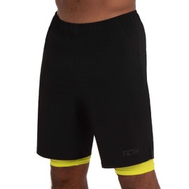TCA Ultra Men's 2-in-1 Running Shorts with Integrated Compression Shorts and Zip Compartment, l