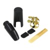 Soprano Sax Saxophone Mouthpiece Plastic with Cap Metal Buckle Reed