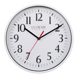 La Crosse 404-3025W 10-inch Basics Quartz Analog Wall Clock - White