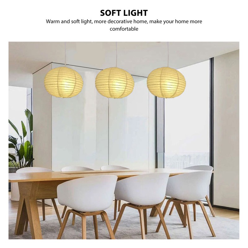 White Round Paper Lantern Light Decorative Soft Light Easy to