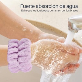 VERALY.MX Set 3 Diademas y Muñequeras Skincare Cuidado Facial Para Sujetar El Cabello Aplicar Mascarillas Tratamientos Faciales Y Cosméticos Spa En Casa (Negro/Blanco/Beige, Unitalla)