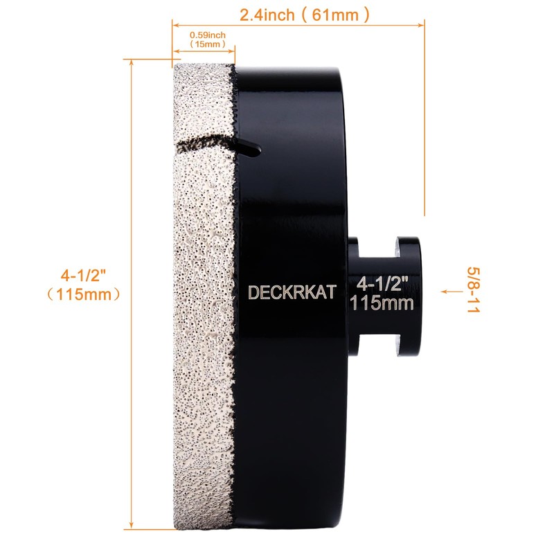 4-1/2" Diamond Hole Saw, 115mm Tile Hole Saw Drill Bit