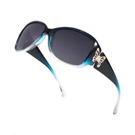 SIPHEW Trendy Polarized Sunglasses for Women, Oversized Retro Frame, Fashion Butterfly Accents, UV400 Protection