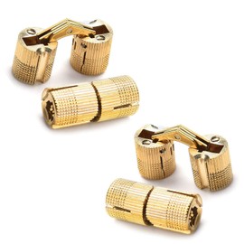 Pack of 4 Invisible Barrel Hinge, Invisible Barrel Hinge, Concealed Brass Hinges, Brass Concealed Hinges, Cylindrical Brass Hinges for DIY Jewellery Box, Hand Crafts