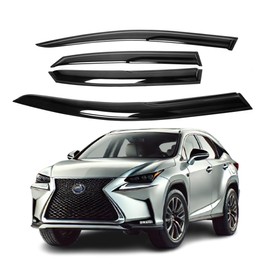 Fits for Lexus NX350 2014 2015 2016 2017 2018 2019 2020 2021: Premier Safe Sun, Rain, Wind Deflector, Front & Rear Vent Visors, Vent Protection, Tape-On Outside-Mount,4-Pieces Guard Kit, 2mm-Thick