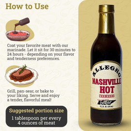 ALLEGRO - The Marinate Everything Marinades | Perfect Marinades for Meat & Veggies | Marinade for Grilling, Roasting & Cooking | Kosher & Gluten Free | 12.7 Oz (Pack of 1) - Nashville Hot