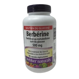 Webber Naturals Berberine 500 mg, 180 Capsules, Supports Healthy Glucose Metabolism and Cardiovascular Health, Vegan, Made in Canada