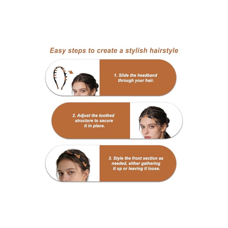 2 Piezas Silicona Peine Cinta para Mujeres, Moda Diadema con