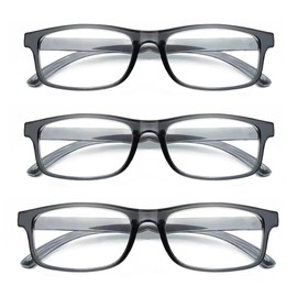 CVVTSPE 3 Pack Reading Glasses Blue Light Blocking,Reading Glasses for Women Men,Anti UV/Glare Filter Lightweight Eyeglasses (3 Pack Grey, 4, multiplier_x)