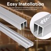Heneymo 2 Sets Metal Sliding Door Track Set for 1/4"