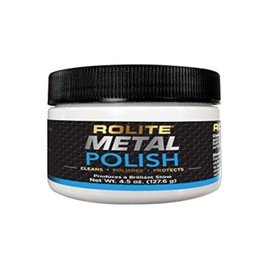 Rolite Metal Polish Paste, 4.5 oz, Industrial Strength Scratch Remover & Cleaner for Aluminum, Chrome, Stainless Steel, Restores Shine to All Metals, Heavy-Duty Polishing Paste