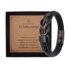 Birthday Gift Boy, Bracelet Boys Teenager Birthday Gifts with Text, Teenager Boys Gift Birthday, Leather Bracelet Birthday Gifts for Boys, One size, Leather, No Gemstone