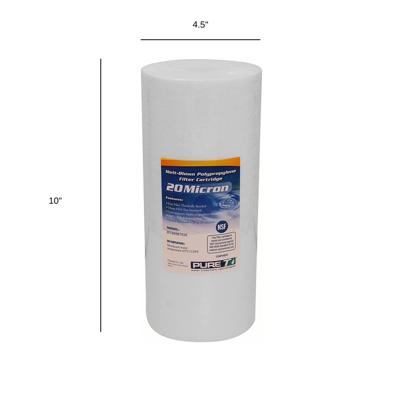 PureT BVB0987020 10x4.5" Water Sediment Filter - NSF Certified -