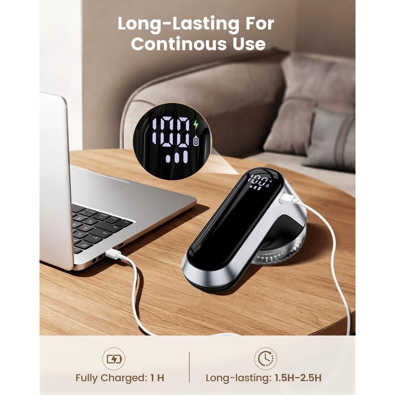 coldSky Fabric Shaver, Rechargeable Lint Shaver with Digital Display, Portable