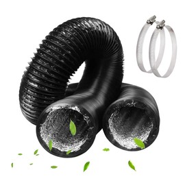 5 Inch 9.8 Feet Air Ducting Hose, JSIXASO PVC Aluminum Dryer Vent Hose for Bedroom, Bathroom, Kitchen, Green House and Warehouse Heating Cooling Ventilation