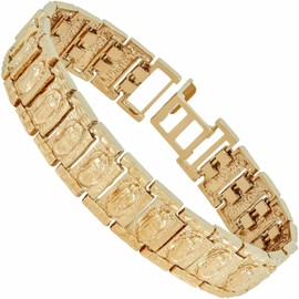 LIFETIME JEWELRY Virgen de Guadalupe Link Bracelet for Men and Women 24K gold plated (7)
