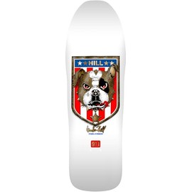 Powell Peralta Frankie Hill Bulldog Reissue Skateboard Deck, White/Gold Foil, 10" x 31.5"
