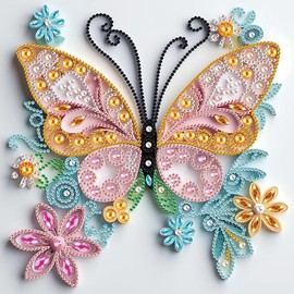 WSLWXSHM 5D Special Shape Diamond Art Kits for Beginners, Diamond Painting Kits for Adults Butterfly, Crystal Rhinestones Diamond Painting for Home Wall Decoration Gift 12×12inch/30×30cm