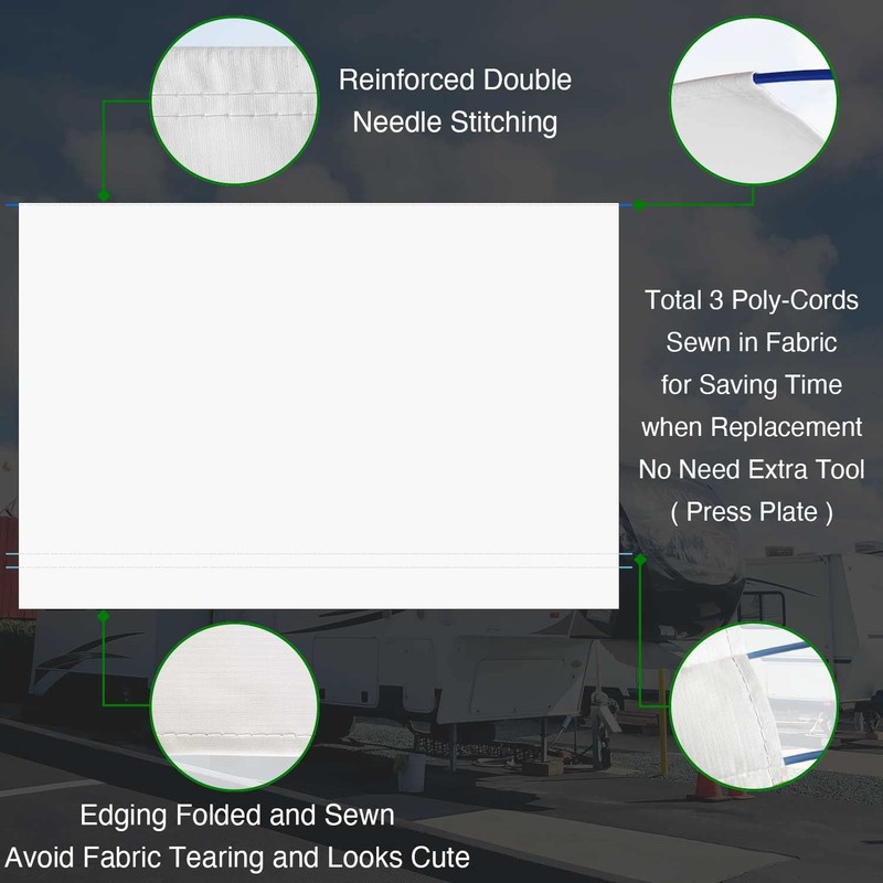 Leaveshade RV Awning Fabric Replacement Camper Trailer Awning Fabric Super
