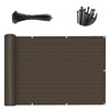 SUNLAX 2'6''x10' Brown Balcony Privacy Screen Fence Windscreen Cover Fabric