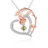 SNZM Birthstone Necklace for Women 925 Sterling Silver Heart Love
