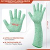 sourcing map Cut Resistant Sleeves with Gloves, 42cm Arm Protection