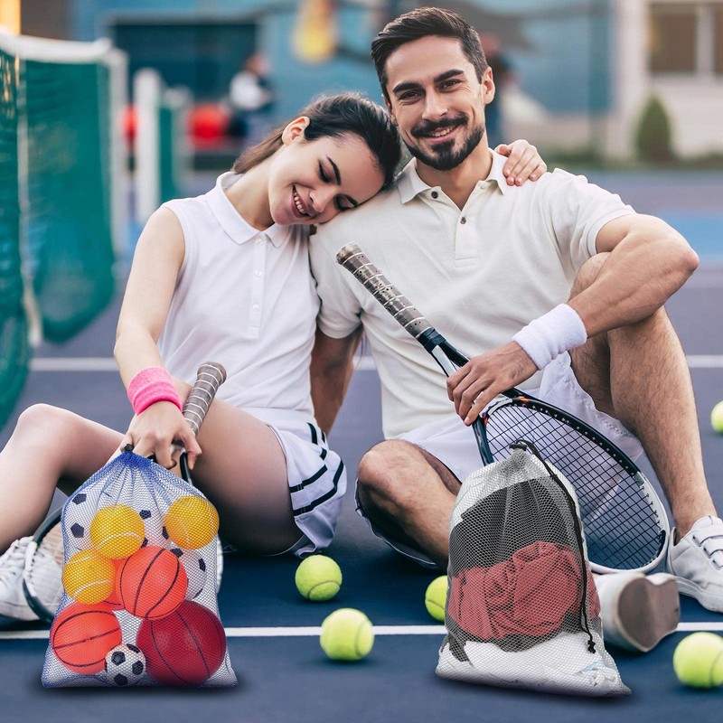 24 Pcs Mesh Bags Drawstring Mesh Laundry Bag Stuff Sack