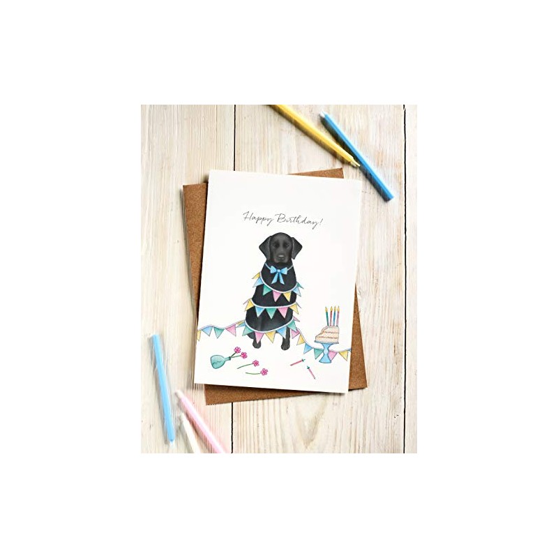 Black Labrador Birthday Card - 'Happy Birthday!' - Female Birthday