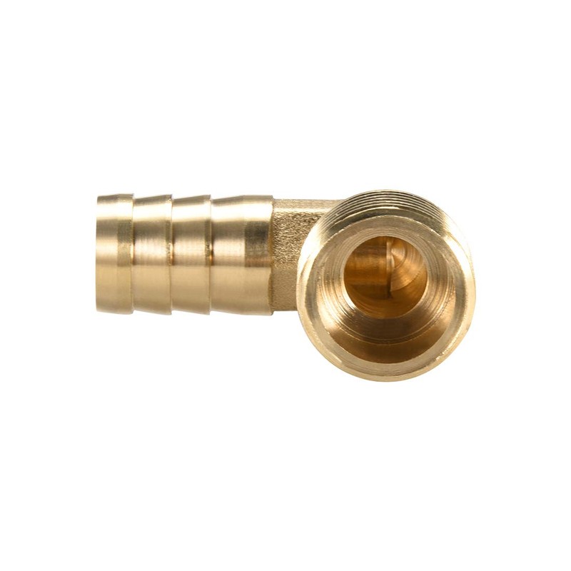 sourcing map Brass Barb Hose Fitting, 90 Degree Elbow 14mm