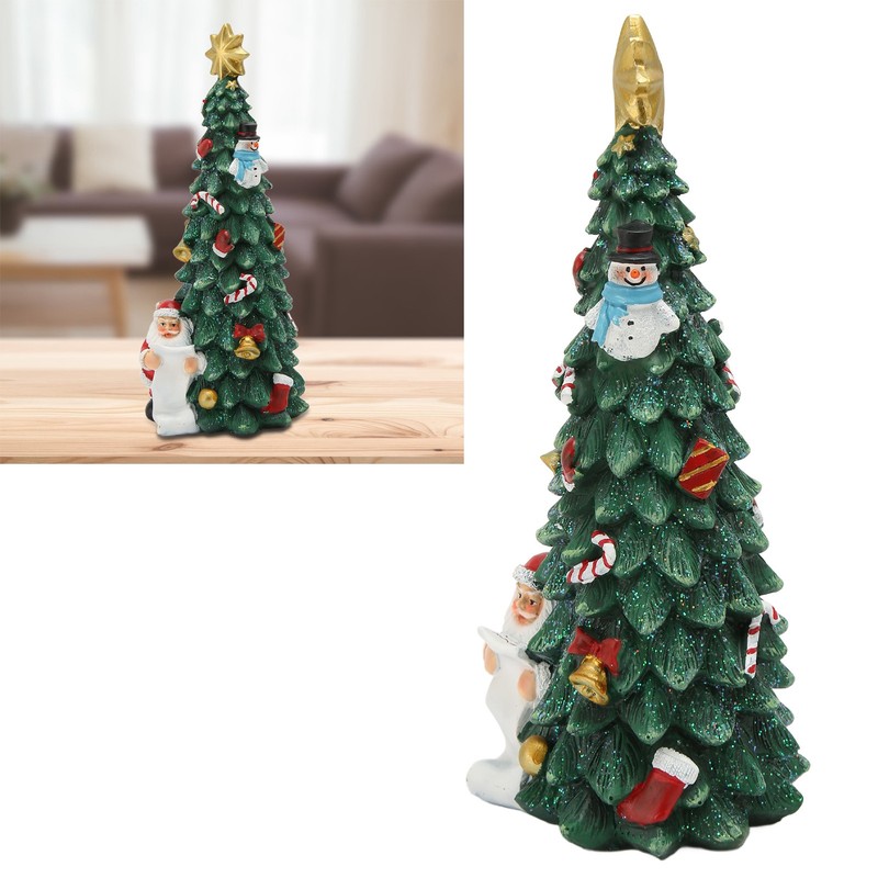 Christmas Tree Statue Durable Fadeless Resin Christmas Tree Figurine Exquisite