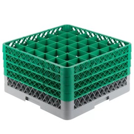 Noble Commercial Dishwasher Machine 36 Cup Glass Tray Rack 4 Extenders Dishwashing