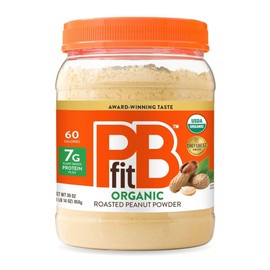 PBfit 30 Ounce Organic Peanut Butter Powder, Powdered Peanut Spread from Real Roasted Pressed Peanuts, 7g of Protein 7% DV, Gluten-Free, 60 calories, 87% less fat (Pack of 1)