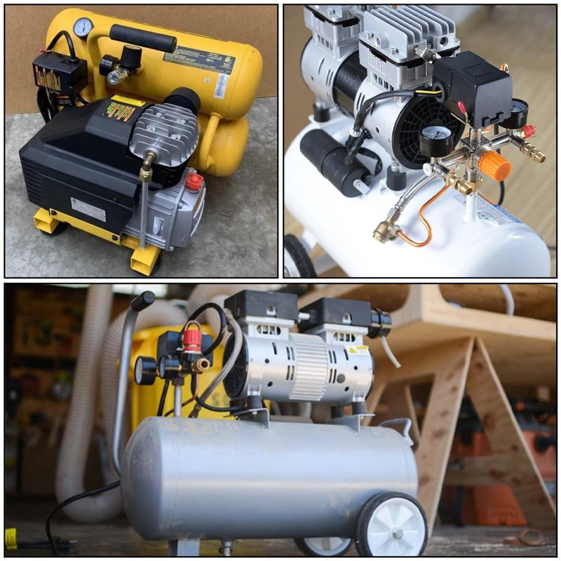 FBANG Air Compressor Pressure Switch Control Valve 135-175 PSI，Horizontal 4-way