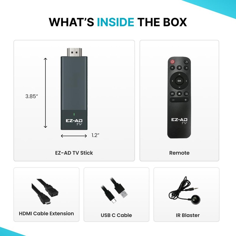 EZ AD TV Digital Signage Stick, Cloud-Controlled Digital Signage Media
