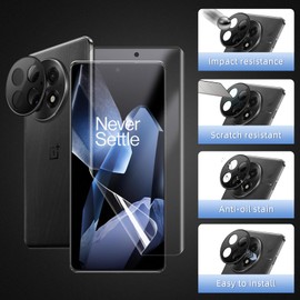 ShinKin Screen Protector Compatible with One Plus 13 5G, 2 Pack Flexible TPU Hydrogel Film, 2 Pack Camera Lens Protector, with Installation Tools, Anti-Scratch HD Clear Protector Film for One Plus 13