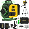 Laser Level with Tripod,4×360° Whole-Room Cross-Line Green Beam Laser Level