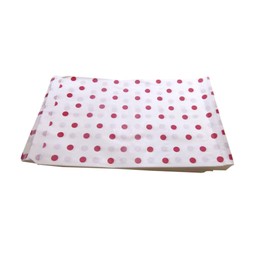 N'icePackaging 50 Qty 5" x 7" Decorative Flat Paper Gift Bags - Red Polka-Dot on White Bags - for Sales/Treats/Parties Cookies/Gifts