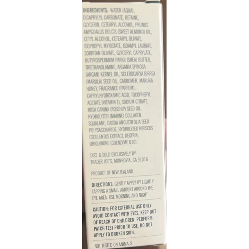 Trader Joe's Supreme Hydrating Eye Cream Trader Joes Plant Extracts