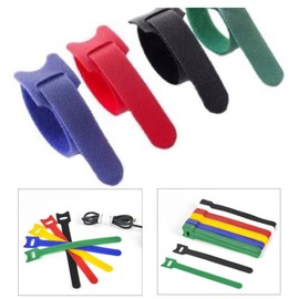 CAASFOOY 100 Pcs Multi-Purpose Cable Straps Wire Ties Cable Management, Reusable Fastening Cable Ties with Hook and Loop, Adjustable Cord Organizer Ties, Cable Straps for All Types of Cords