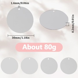 SUNNYCLUE 1 Box 80G Sequin Paillettes Silver Flat Round Sequins Bulk 30mm Plastic PVC Iridescent Applique Art Glitters Loose Hole Embellishment Sequin for Sewing Craft DIY Embroidery Ornament Supplies