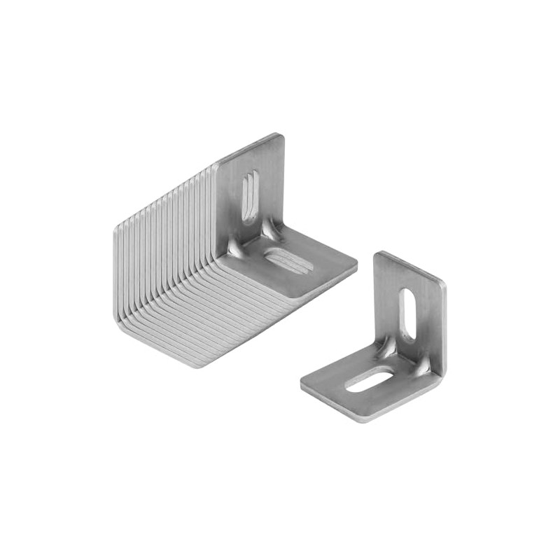 20 Pcs Adjustable Slotted L Corner Brace with Reinforced, 1-3/8"