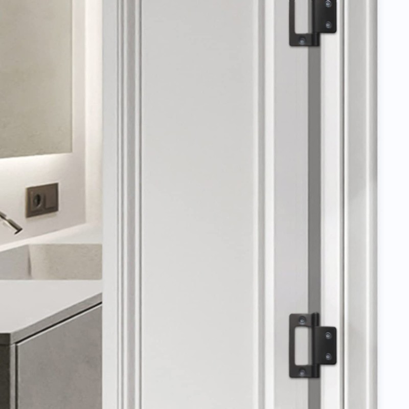 MARRTEUM 8 Pieces 2 Inch Non Mortise Door Hinge, Black