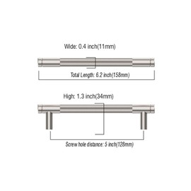 Asidrama 20 Pack 5 Inch(128mm) Matte Black and Champagne Bronze Cabinet Pulls Knurled Cabinet Handles Cupboard Handles Kitchen Cabinet Hardware for Cupboard Drawer Pulls