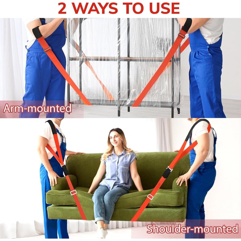 Ytonet Moving Straps, Lifting Straps for Move Furniture, 2-Person Shoulder