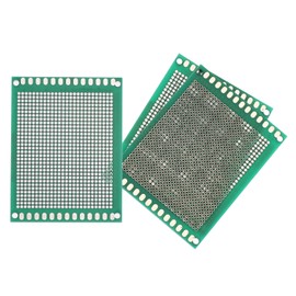 MECCANIXITY 3Pcs Breadboard Solderable 80mm x 60mm Green Circuit PCB Boards Double Sided Tin-Plated PCB Prototype Board for Electronics Prototyping, DIY Circuits Projects