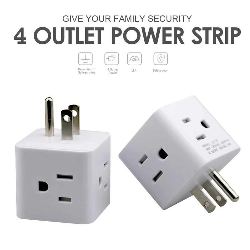 Multi Plug Outlet Extender, Vsanstar 3 Prong Wall Tap 4