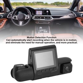 Pomya Dash CAM 3 Lente Delantero Trasero Interior Grabadora de Conducción de Automóvil Visión Nocturna HD Detección Movimiento de Gran Angular de 170° Monitor de Estacionamiento de 5MP