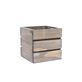 Wood Planter Box with Wine Crate Styled, 5 Inch Square, Rustic Barn Wood, Plastic Liner, Garden Centerpiece Display, Wedding Flowers Holder, Home and Venue Decor, (Set of 4) (Rustic Natural)